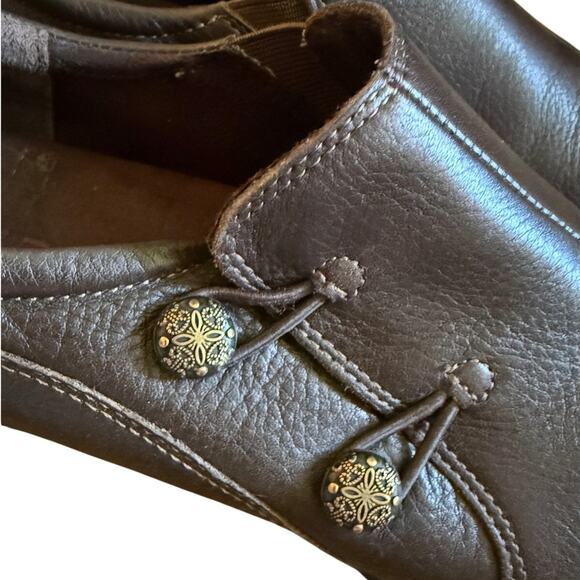 Taos 8.5 Encore Slip On Loafers $140 Casual Shoes Leather COMFORT Clogs Brown - Picture 4 of 7